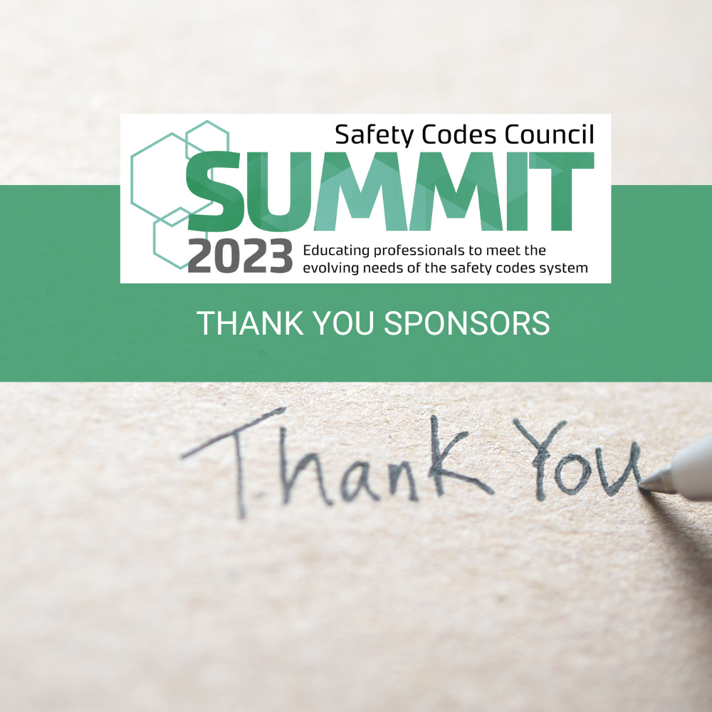 Thank You Sponsors - Safety Codes Summit Summit 2023